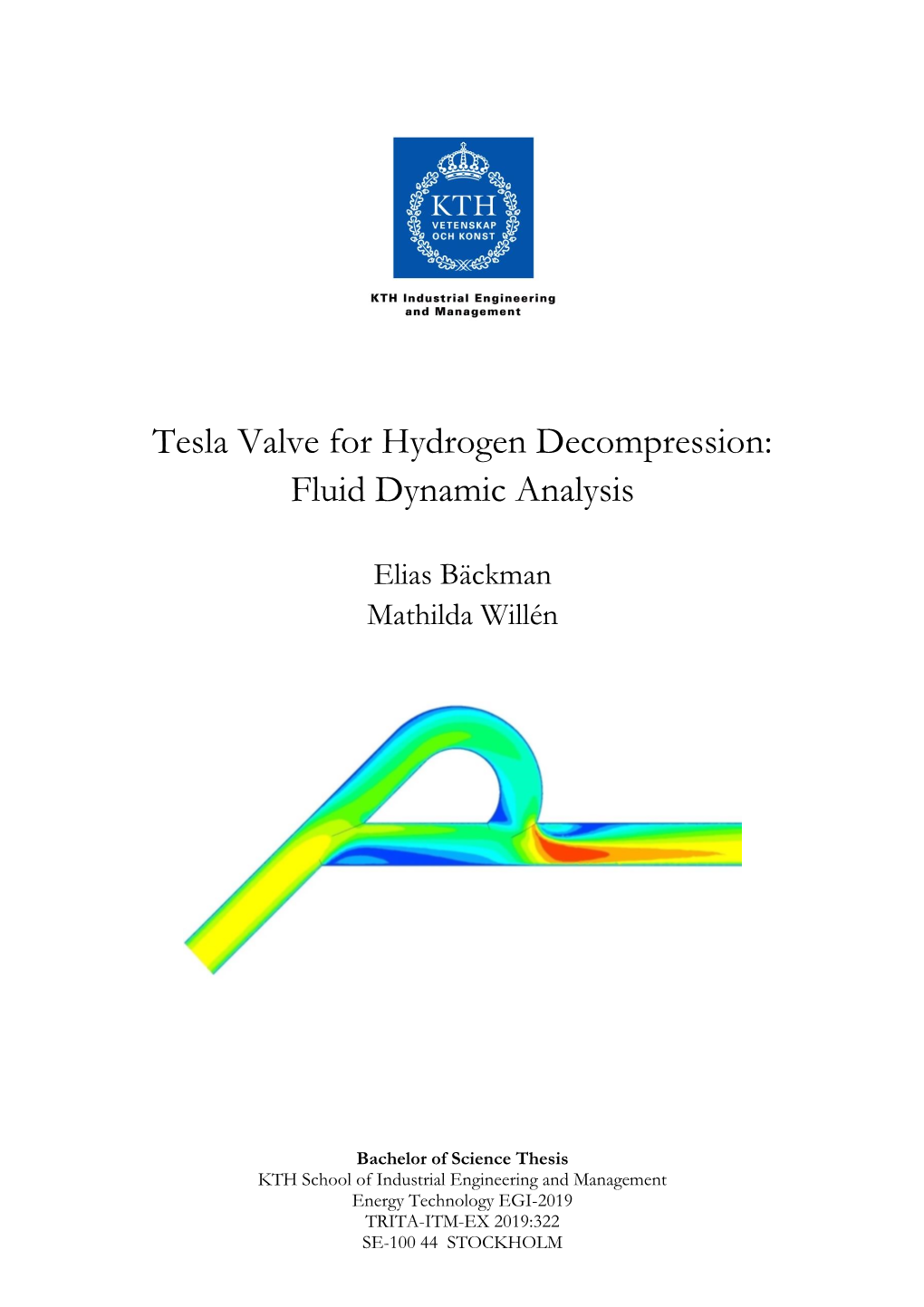 Tesla Valve for Hydrogen Decompression: Fluid Dynamic Analysis