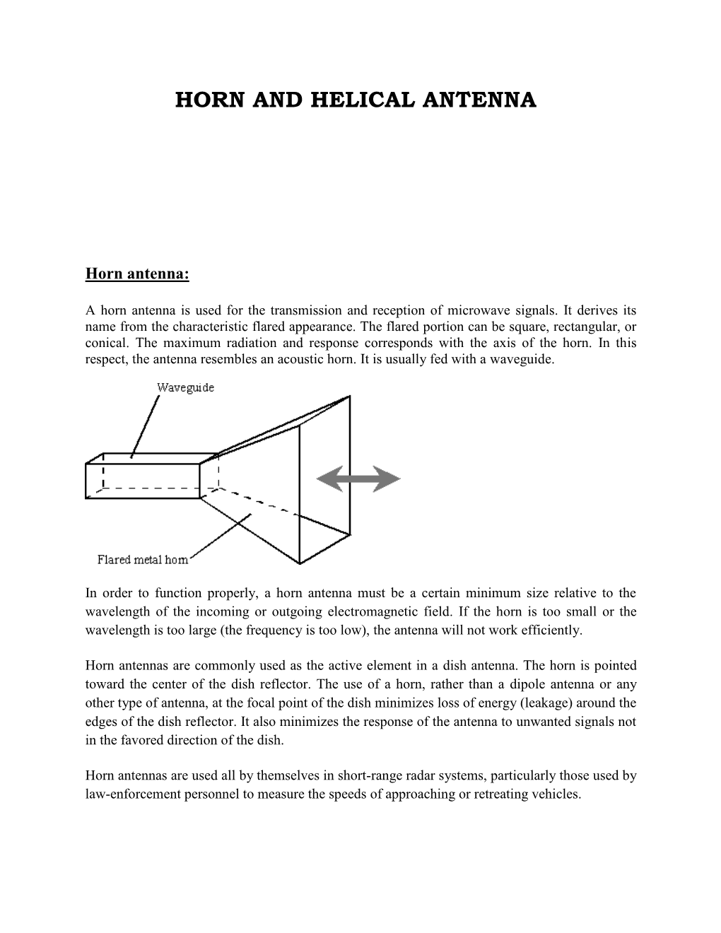 Horn and Helical Antenna