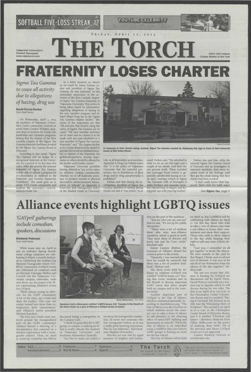 Fraternity Loses Charter