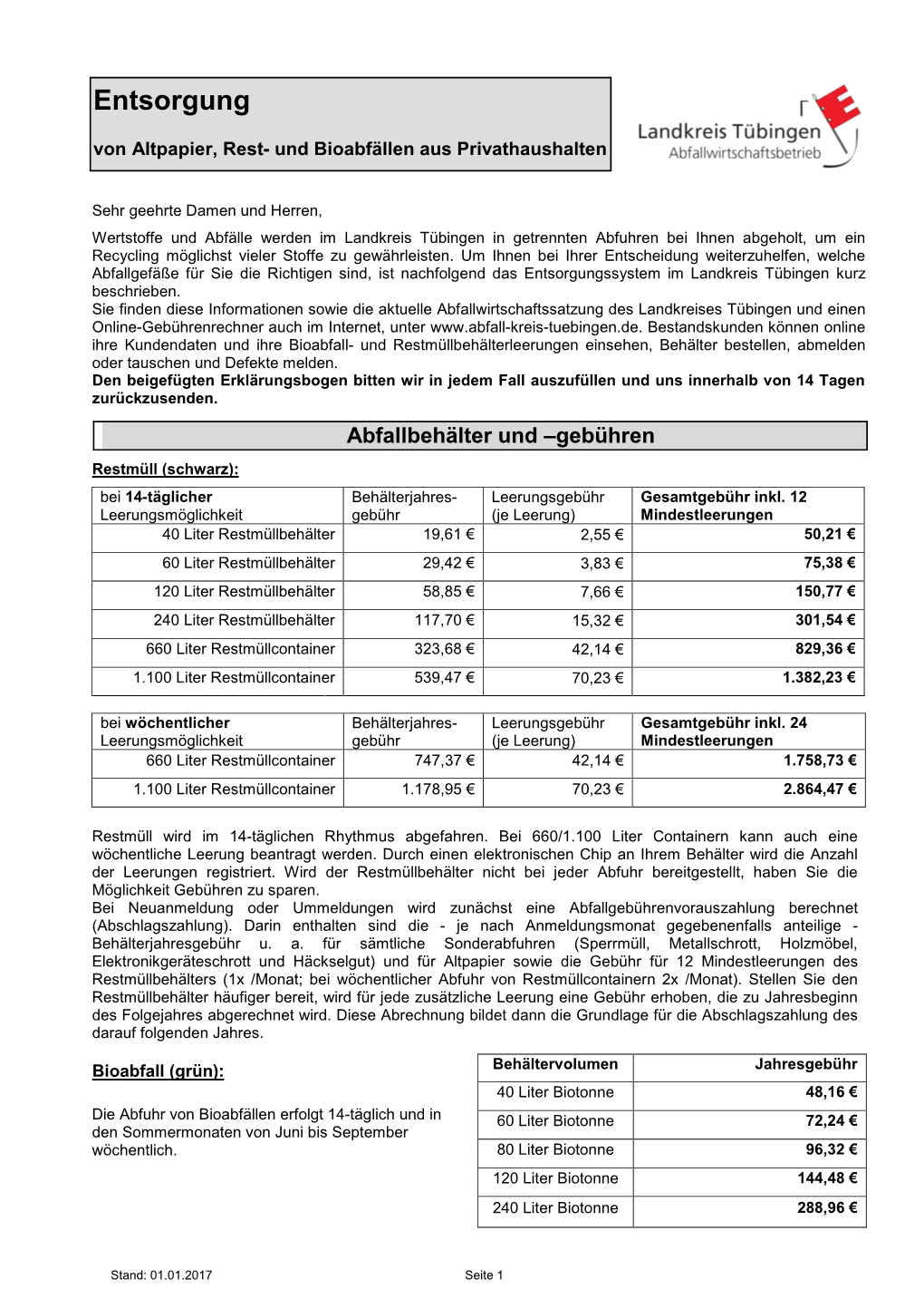 Entsorgungssystem Im Landkreis Tübingen Kurz Beschrieben