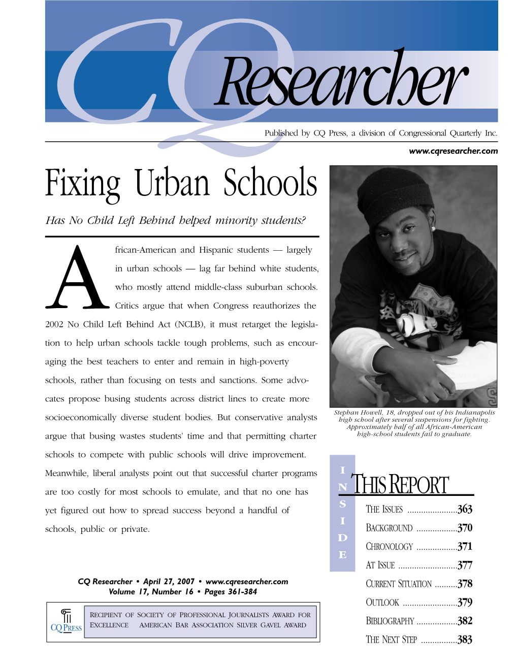 Cqr20070427 Fixing Urban Schools