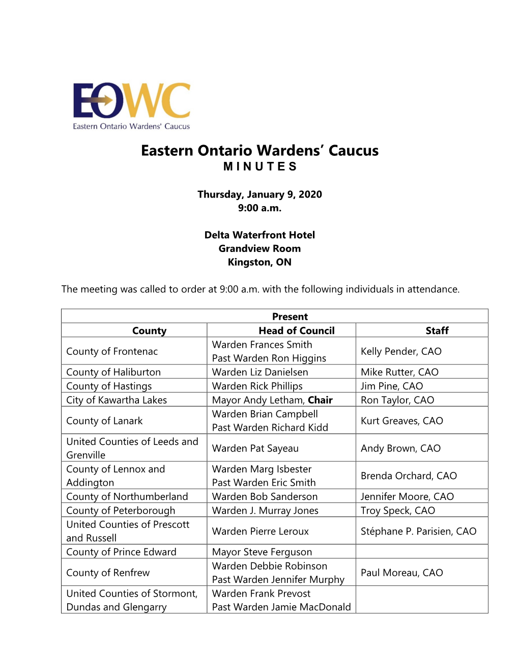 Eastern Ontario Wardens' Caucus
