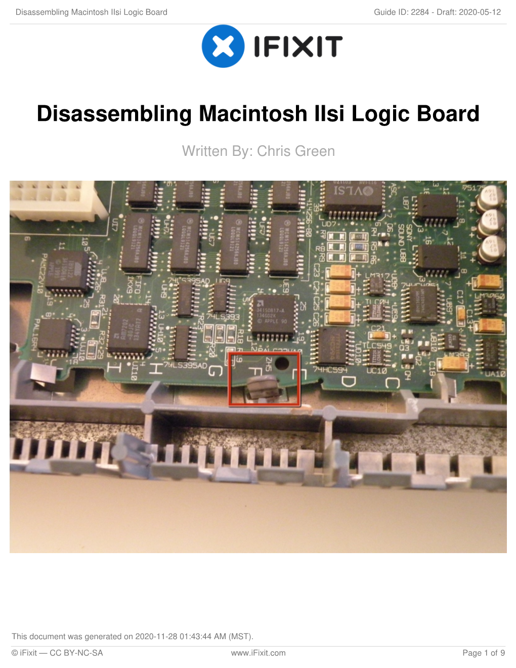 Disassembling Macintosh Iisi Logic Board Guide ID: 2284 - Draft: 2020-05-12