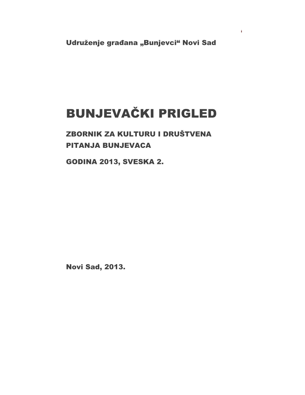 Bunjevački Prigled