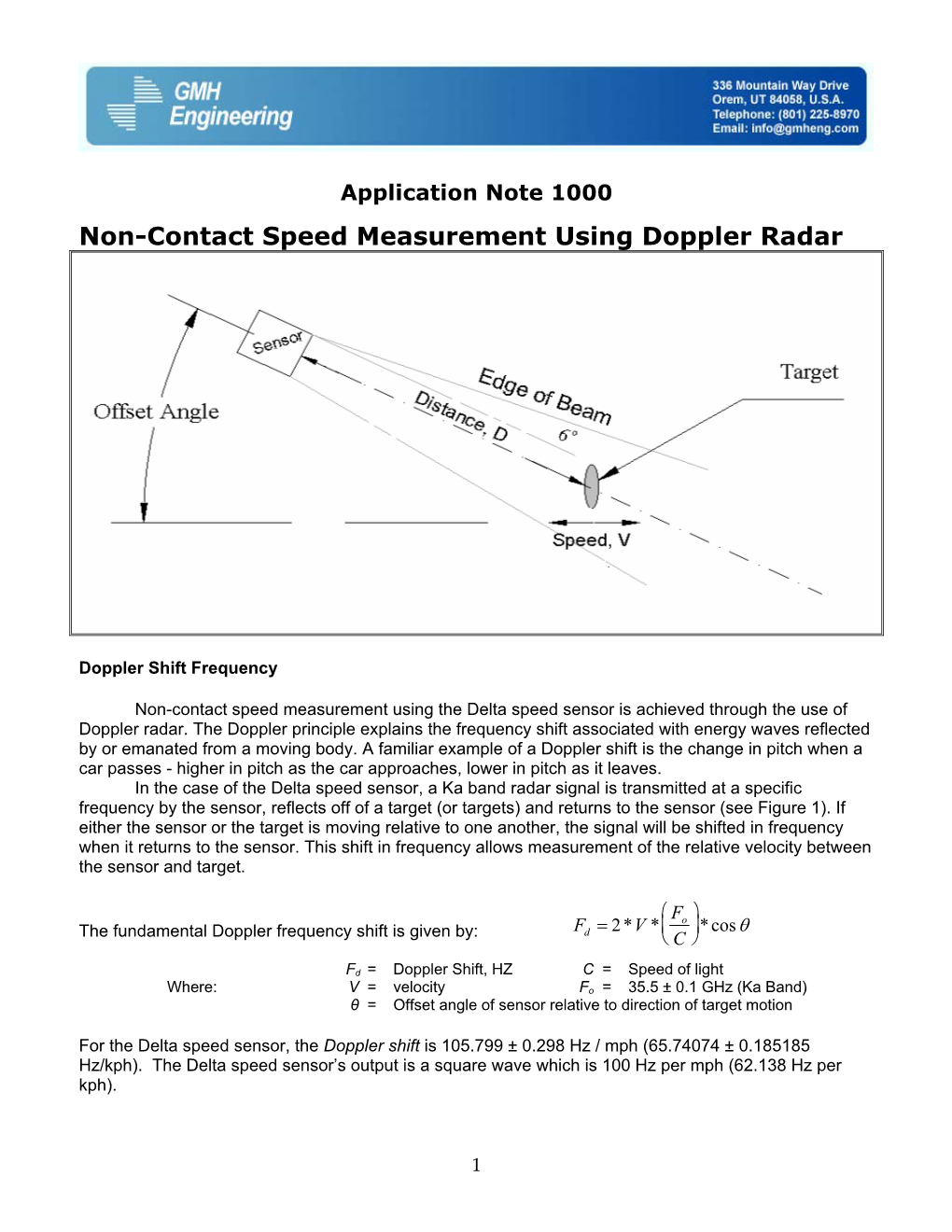 Non-Contact Speed Measurement Using Doppler Radar