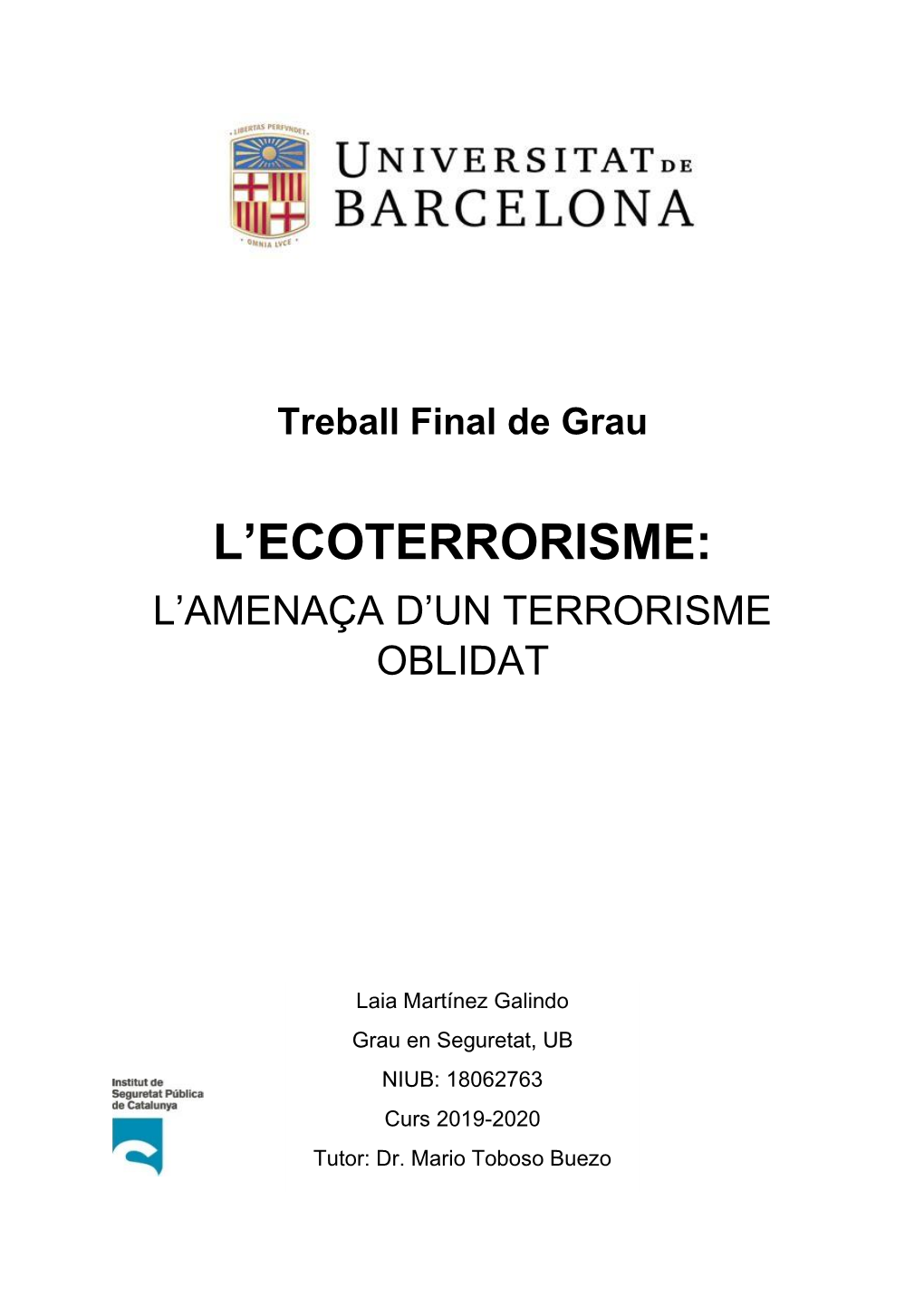 L'ecoterrorisme