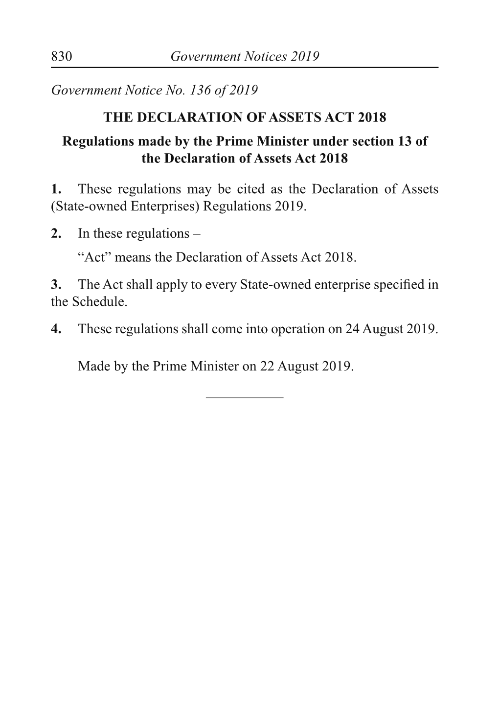 State-Owned Enterprises) Regulations 2019