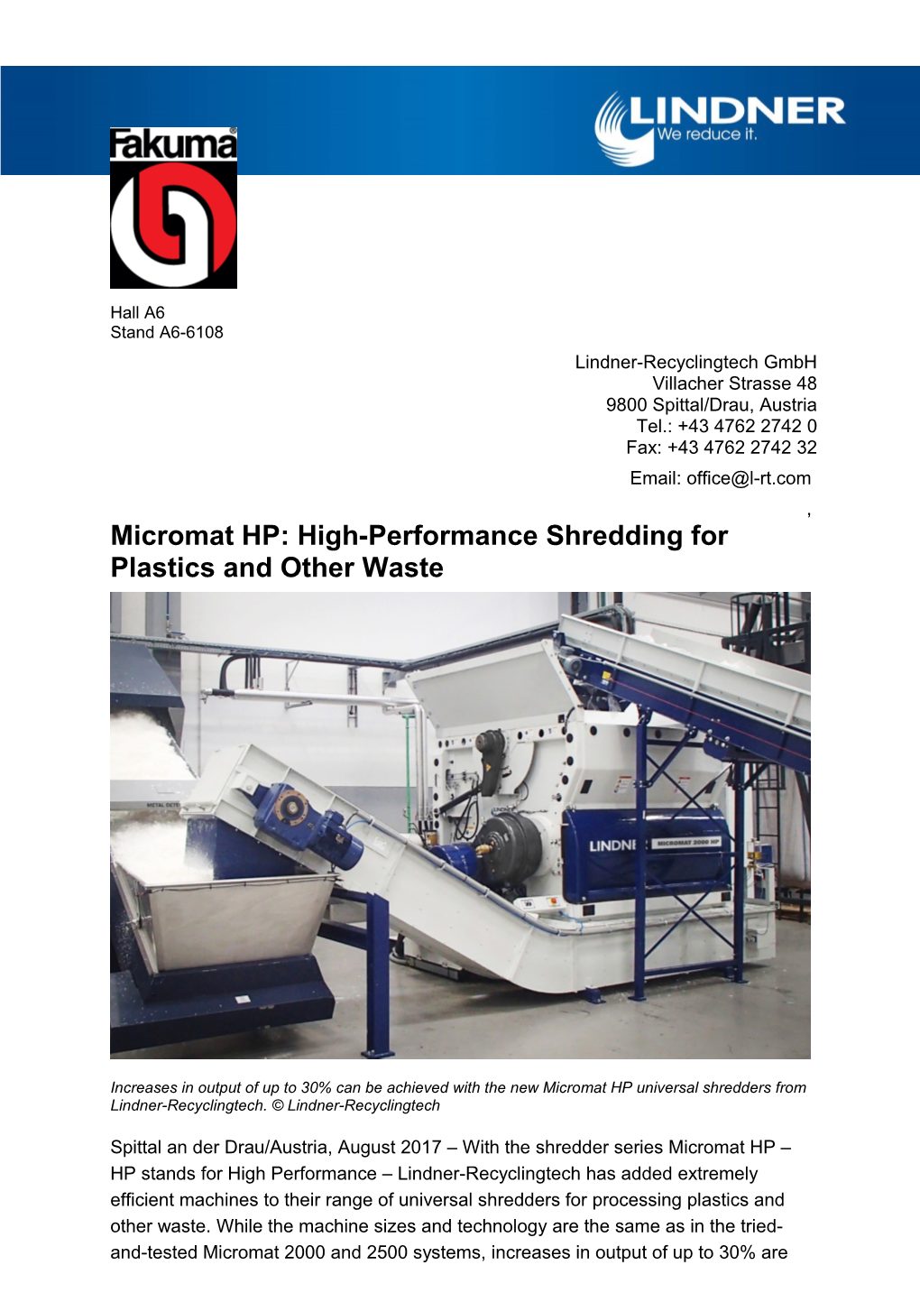 Micromat HP: High-Performance Shredding for Plastics and Other Waste