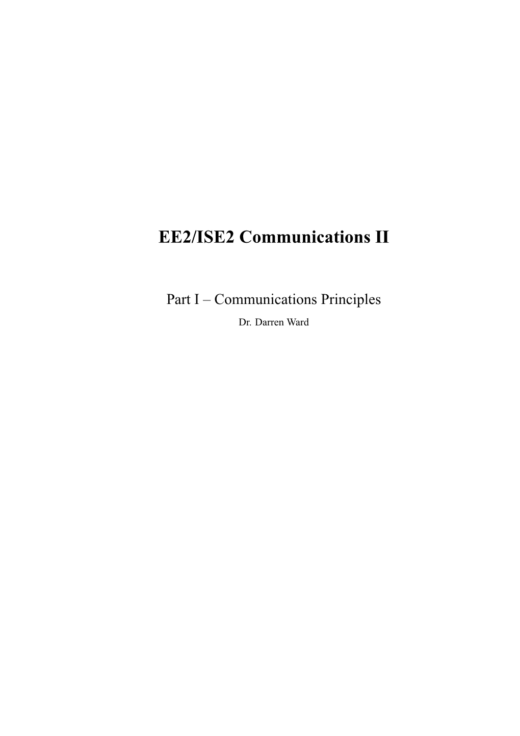 EE2/ISE2 Communications II