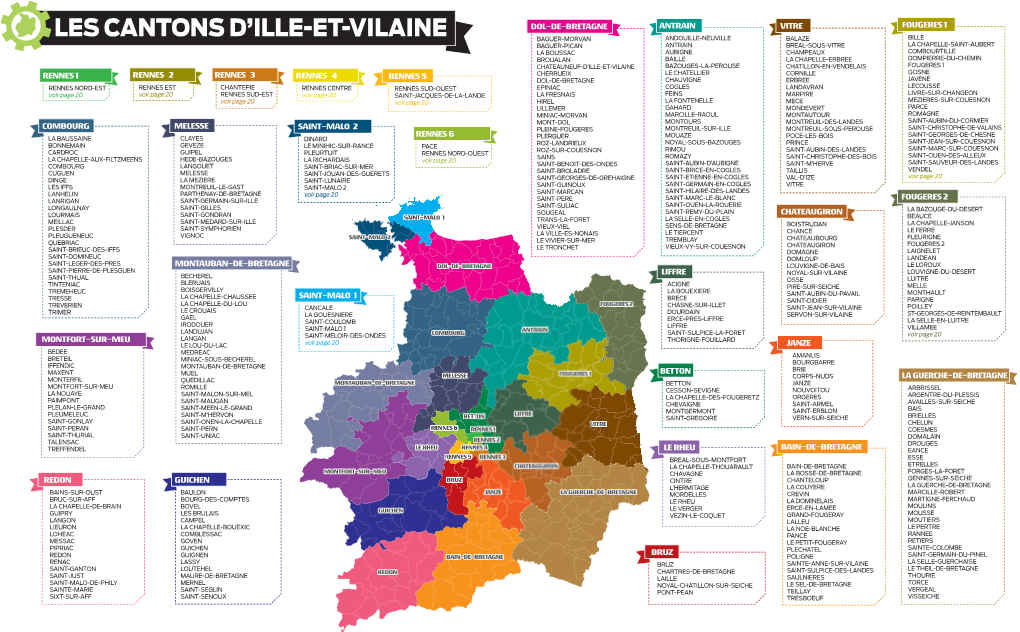 Carte Des 27 Cantons D'ille-Et-Vilaine