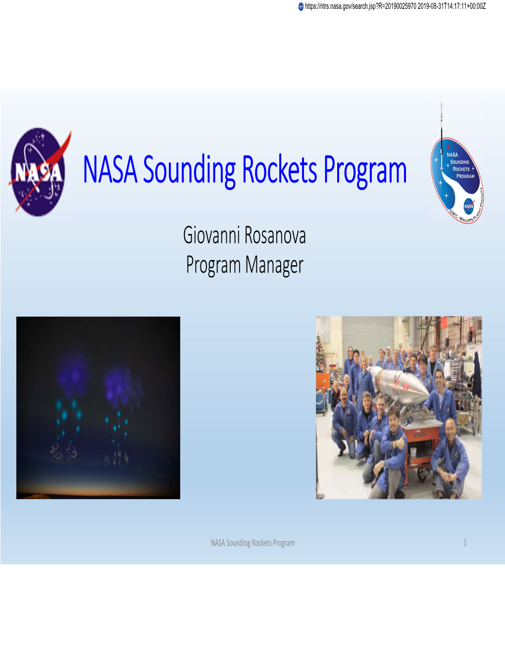 NASA Sounding Rockets Program