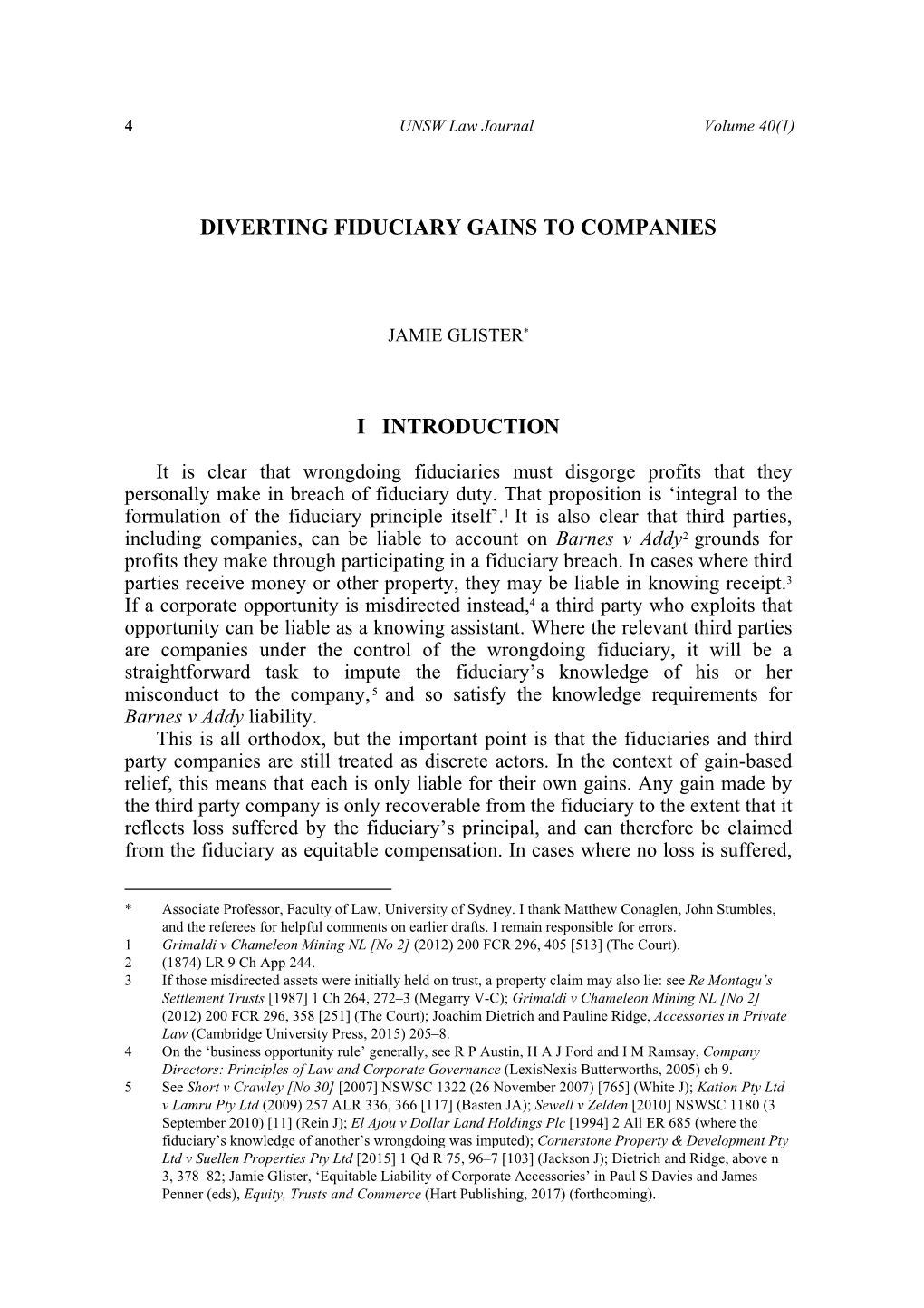 Diverting Fiduciary Gains to Companies