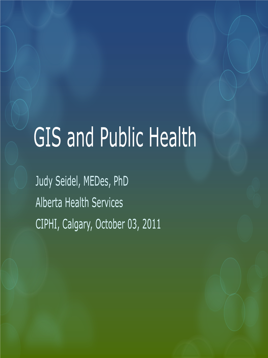 GIS and Public Health