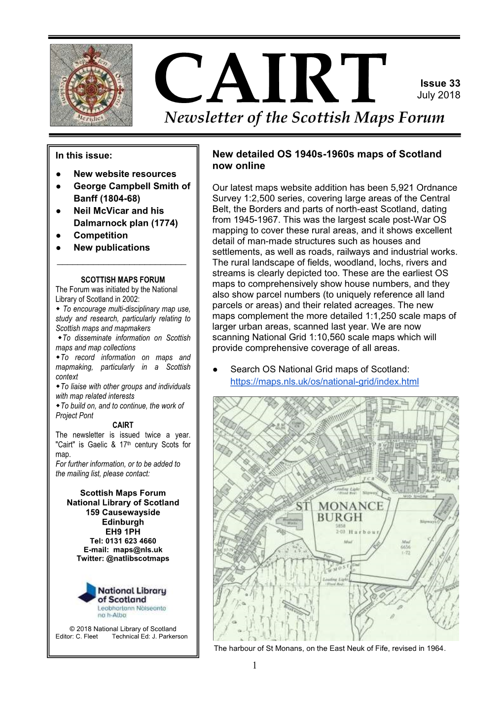 Newsletter of the Scottish Maps Forum