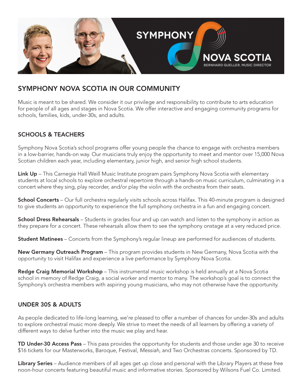 Symphony Nova Scotia in Our Community