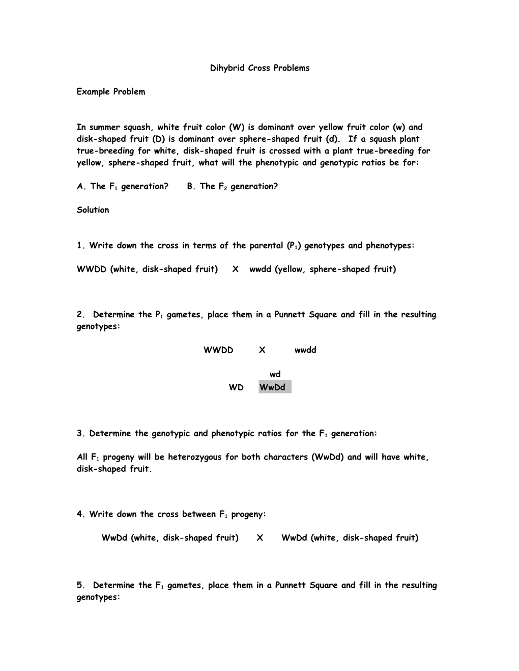 Dihybrid Cross Problems