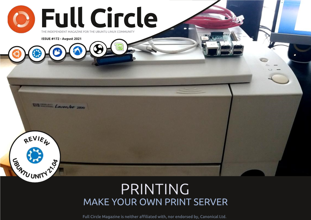 Full Circle Magazine #172 Contents ^ Full Circle Magazine Is Neither Aﬃliated With,1 Nor Endorsed By, Canonical Ltd