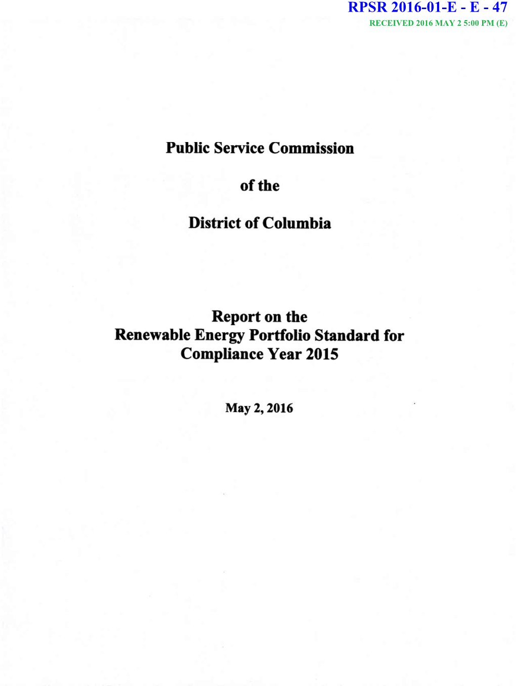 Renewable Energy Portfolio Standard