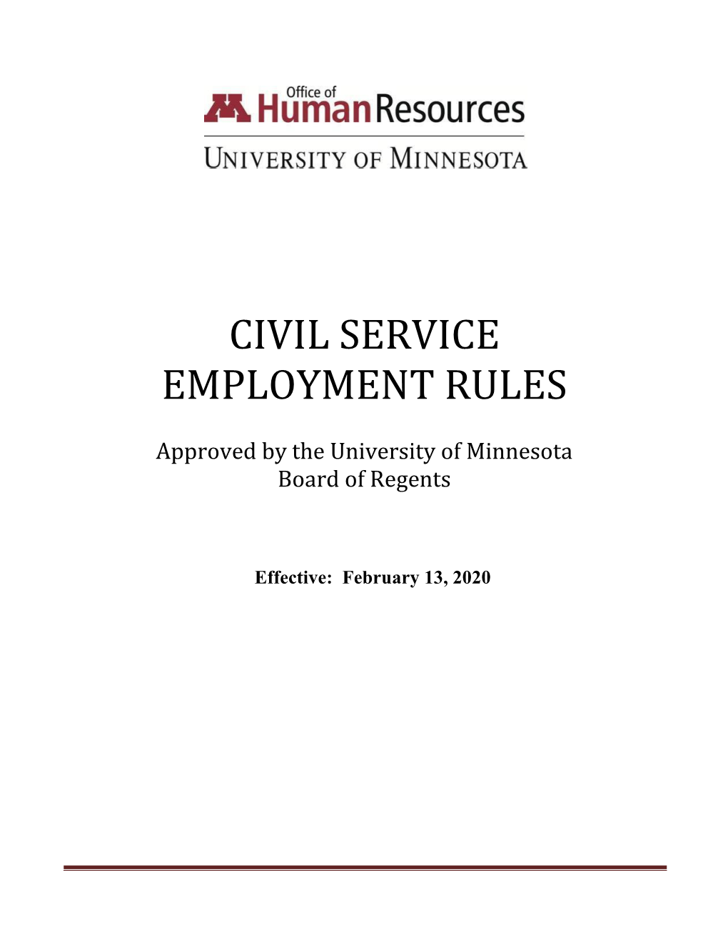 Civil Service Employment Rules