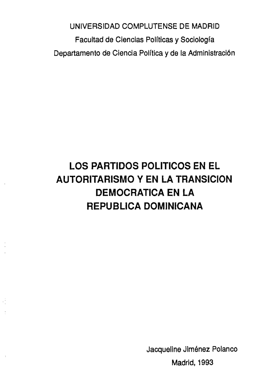 Jf/Fr? LOS PARTIDOS POLITICOS EN EL AUTORITARISMO Y EN