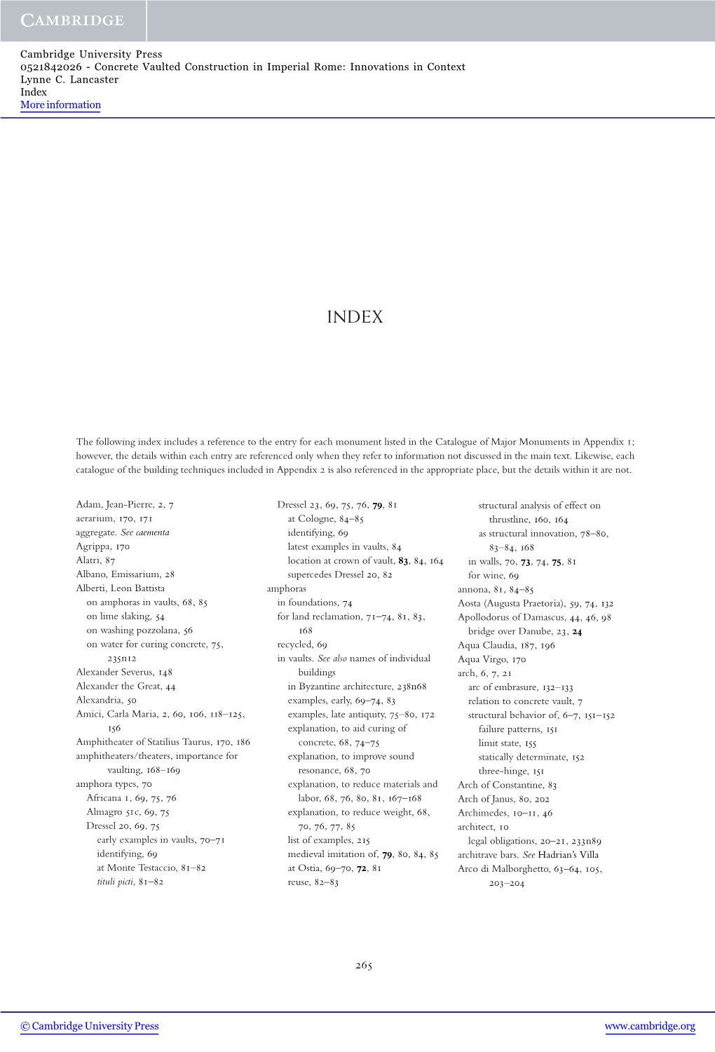 The Following Index Includes a Reference to the Entry for Each