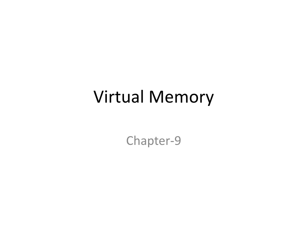 Operating System Virtual Memory