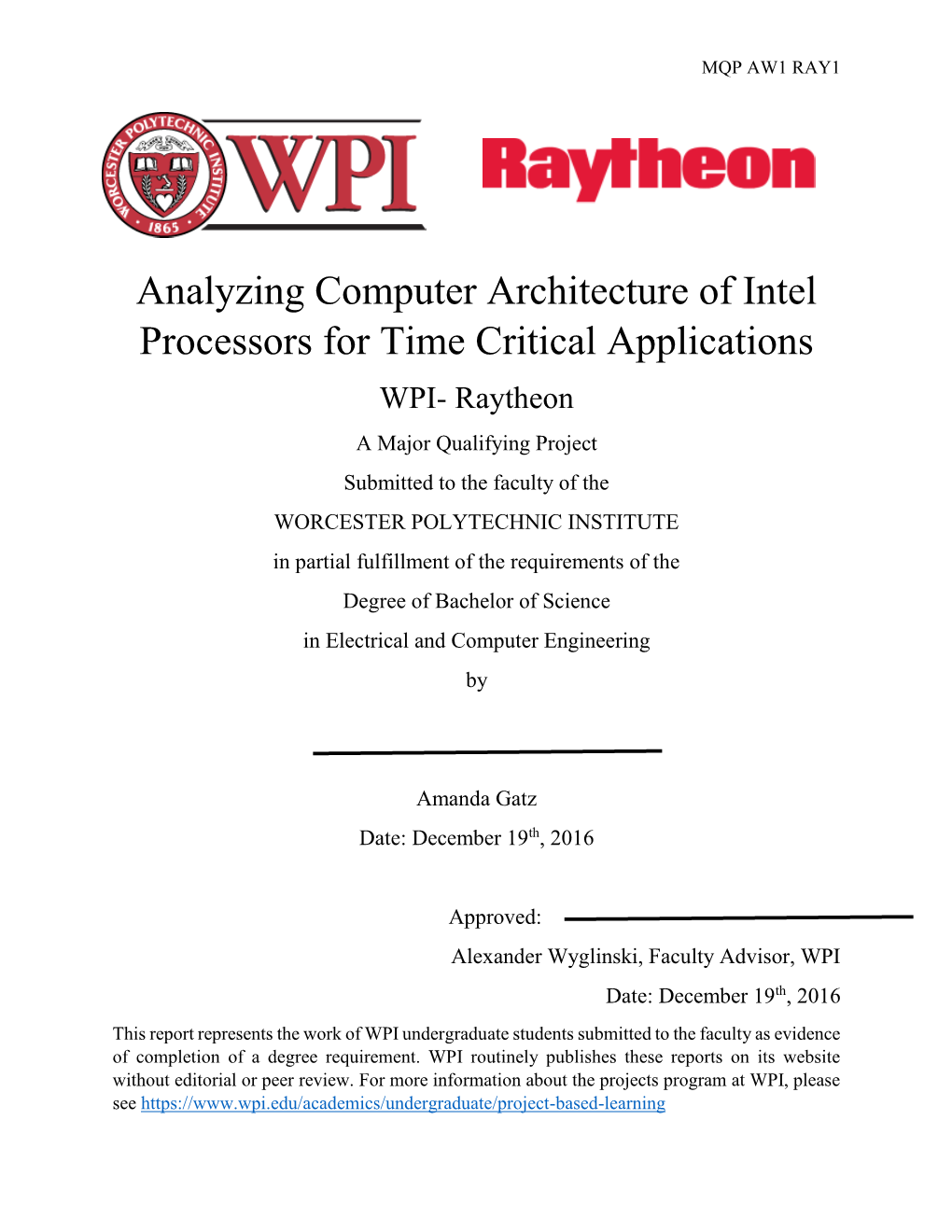 Analyzing Computer Architecture of Intel Processors for Time Critical