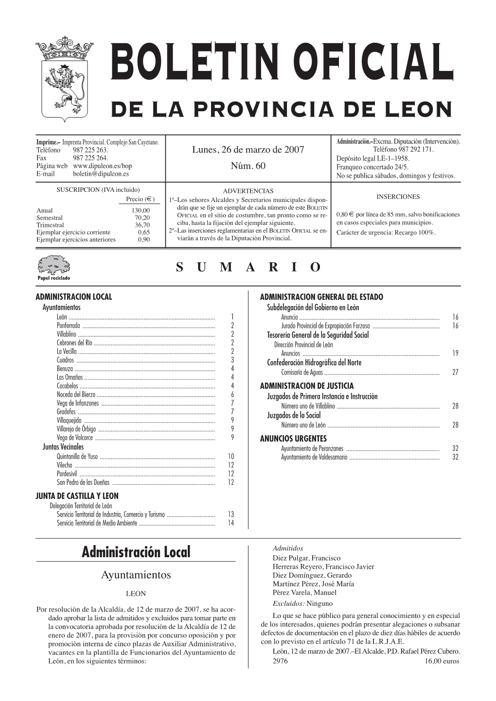 Boletin Oficial De La Provincia De Leon