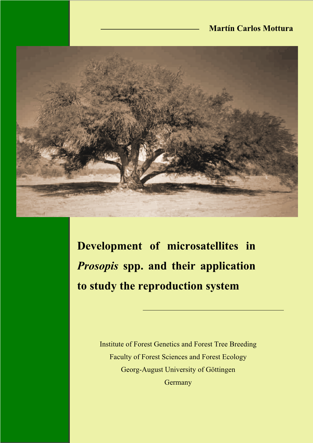 Development of Microsatellites in Prosopis Spp. and Their Application to Study the Reproduction System