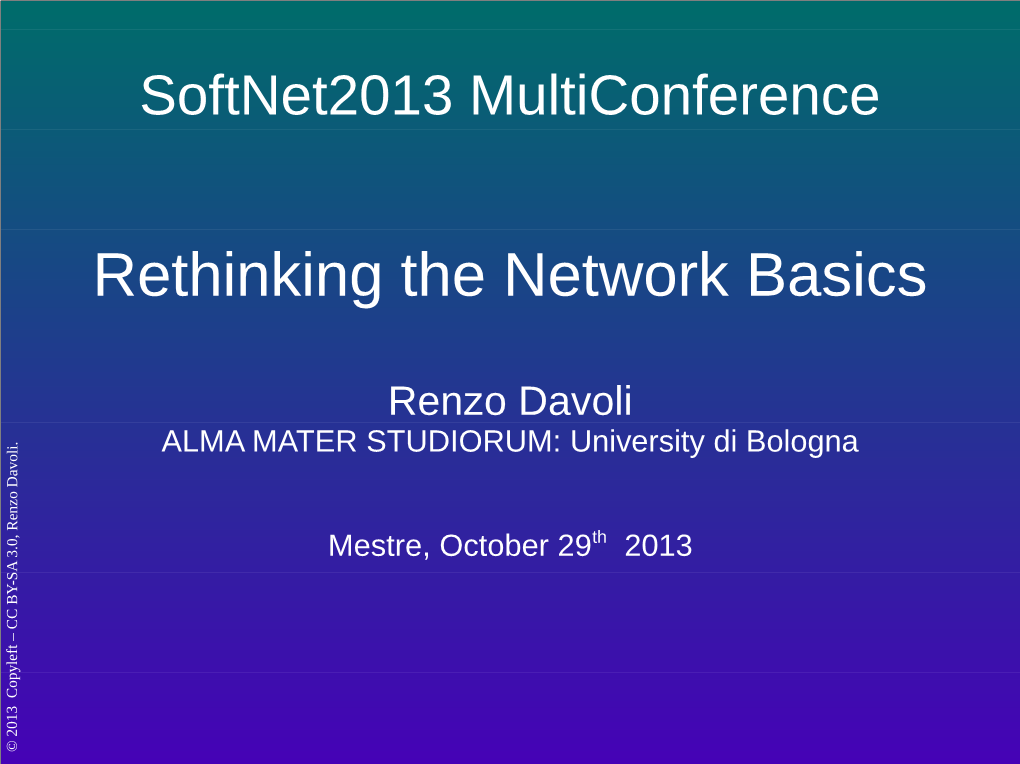 Rethinking the Network Basics