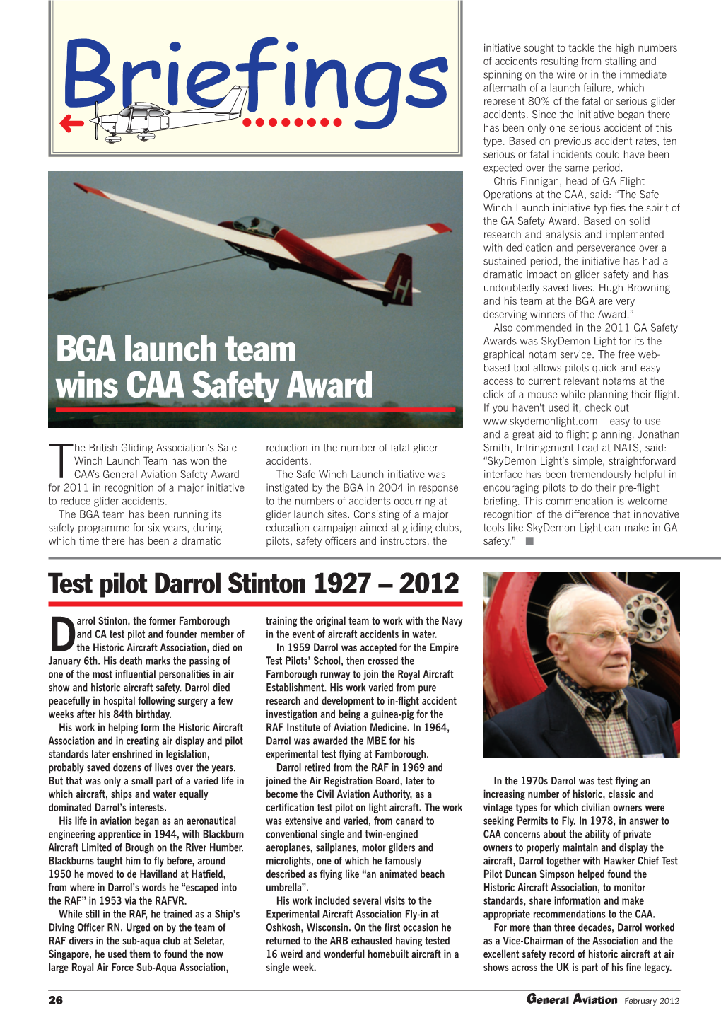 BGA Launch Team Wins CAA Safety Award
