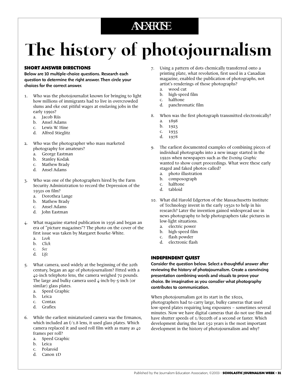 The History of Photojournalism