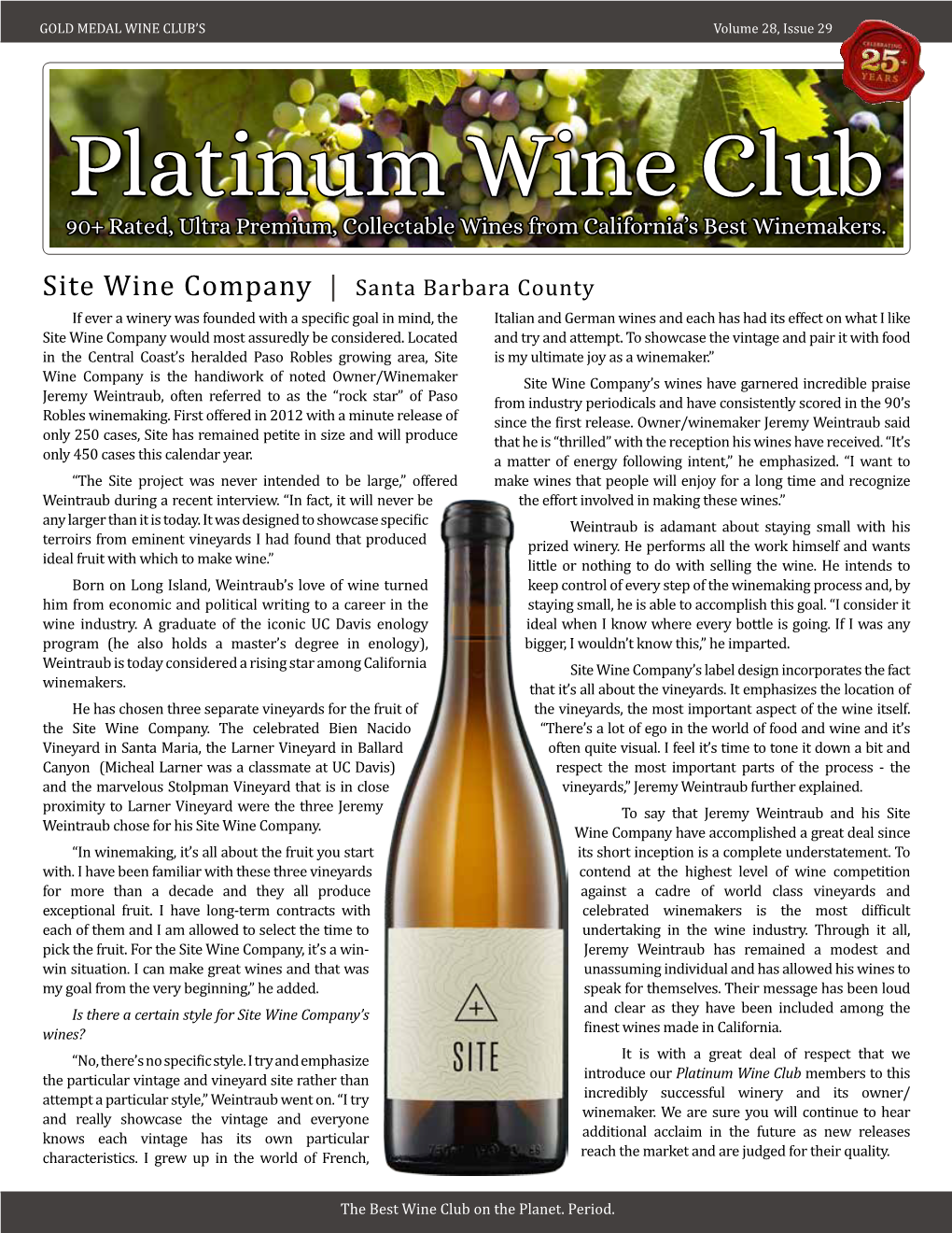 Platinum Site Wine Company November 2018 2014 Roussanne