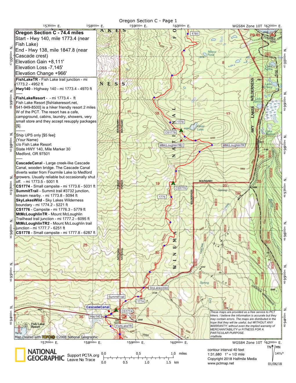 Pacific Crest Trail Oregon Section C