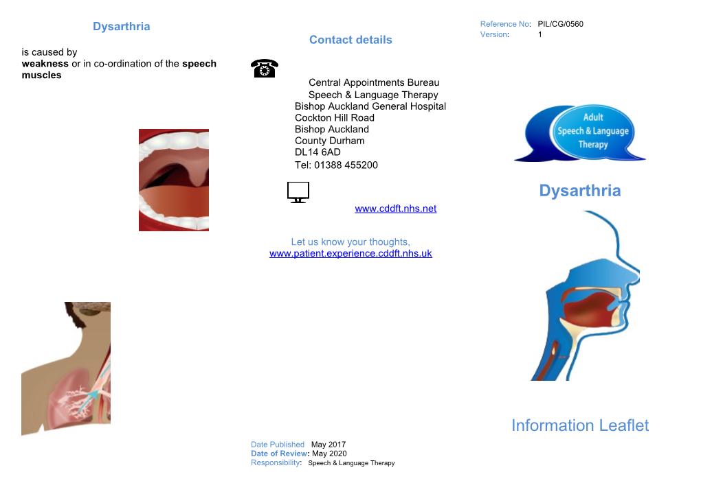 Weakness Or in Co-Ordination of the Speech Muscles