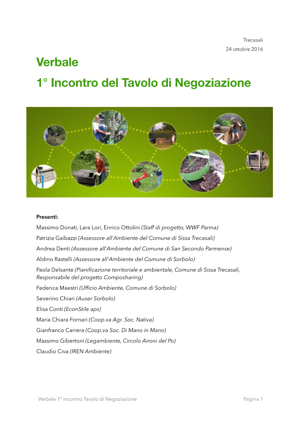 Verbale 1° Incontro Del Tavolo Di Negoziazione