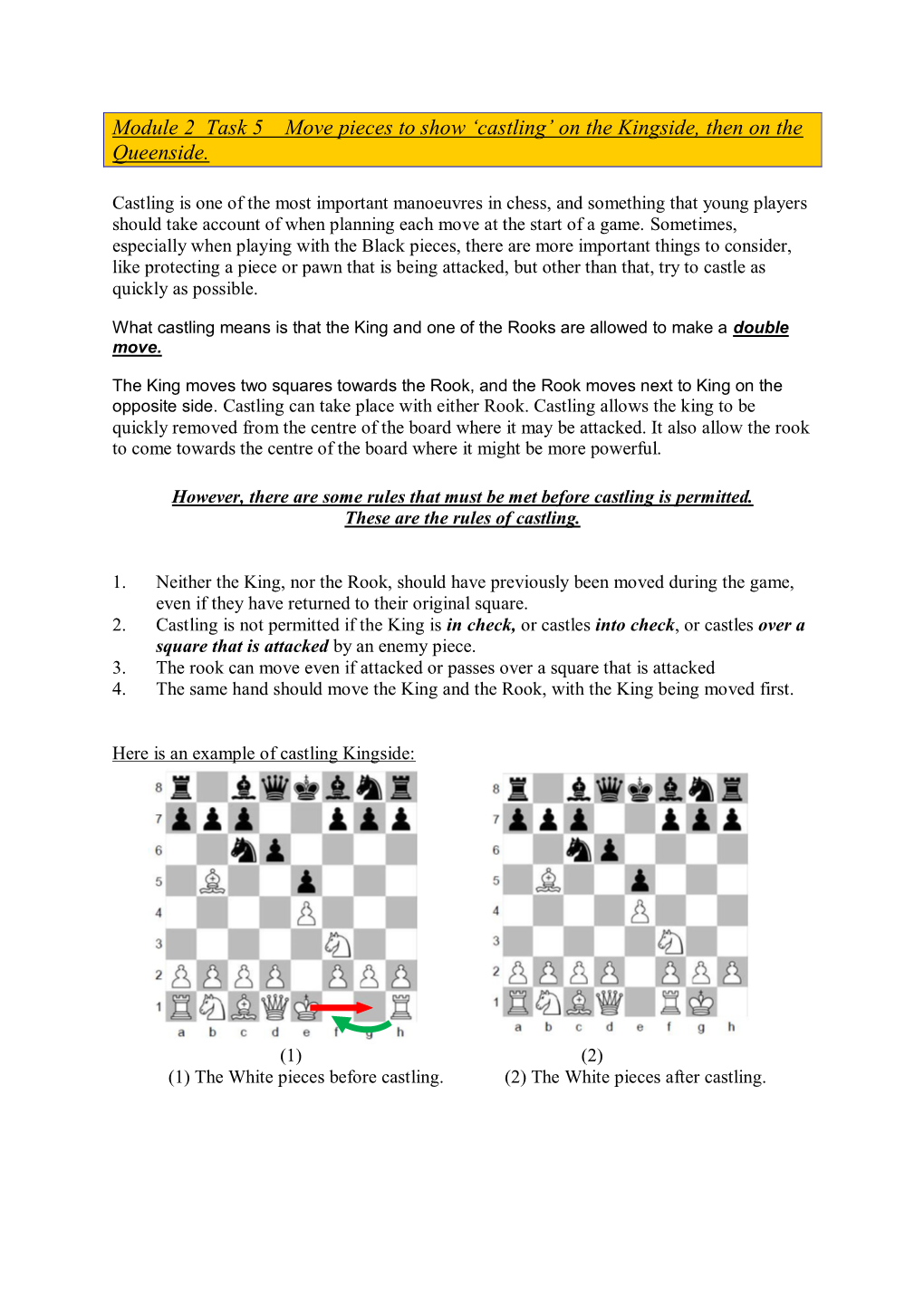 Castling’ on the Kingside, Then on the Queenside