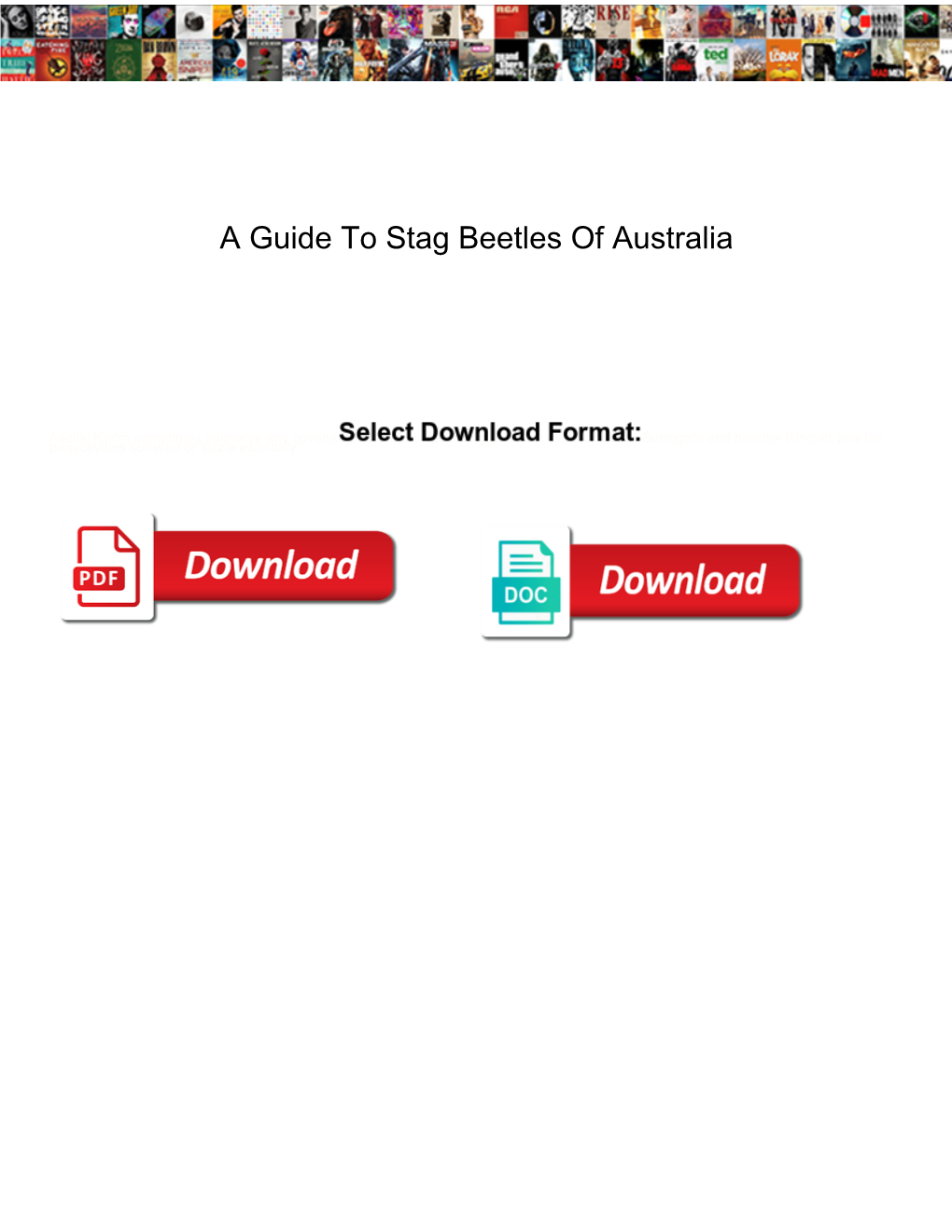 A Guide to Stag Beetles of Australia