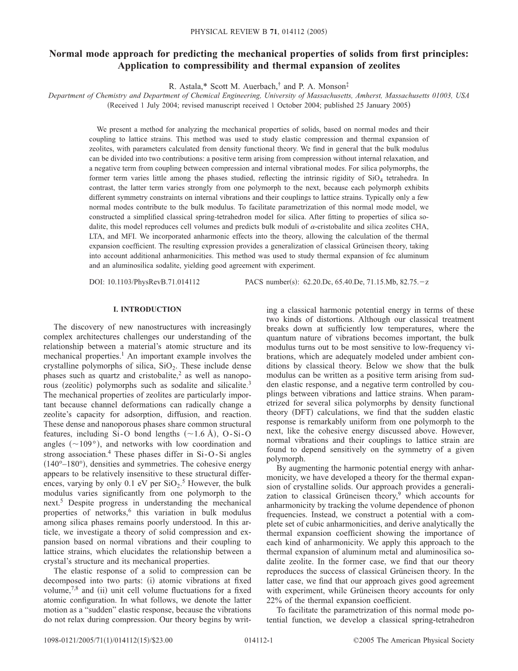 Normal Mode Approach for Predicting the Mechanical Properties of Solids from First Principles: Application to Compressibility An