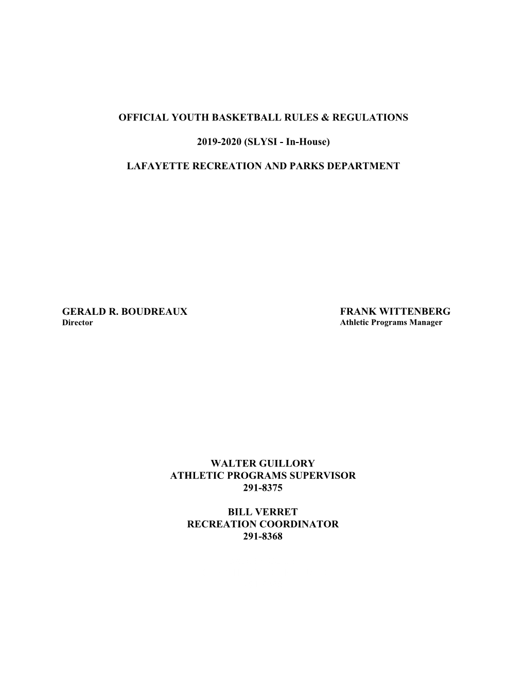 Official Youth Basketball Rules & Regulations 2019