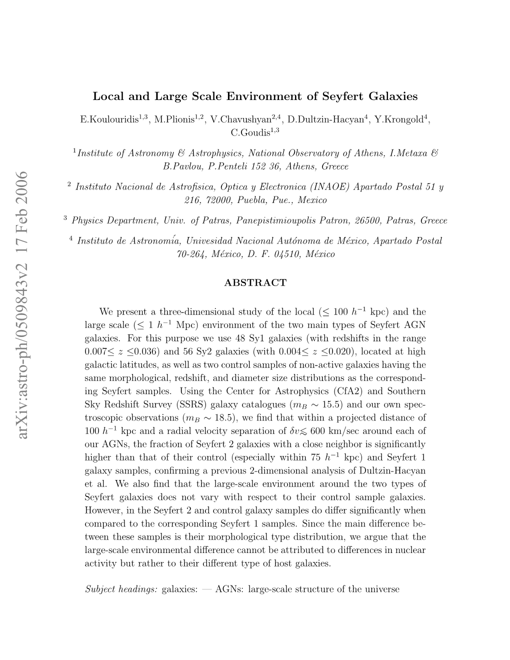 Local and Large Scale Environment of Seyfert Galaxies