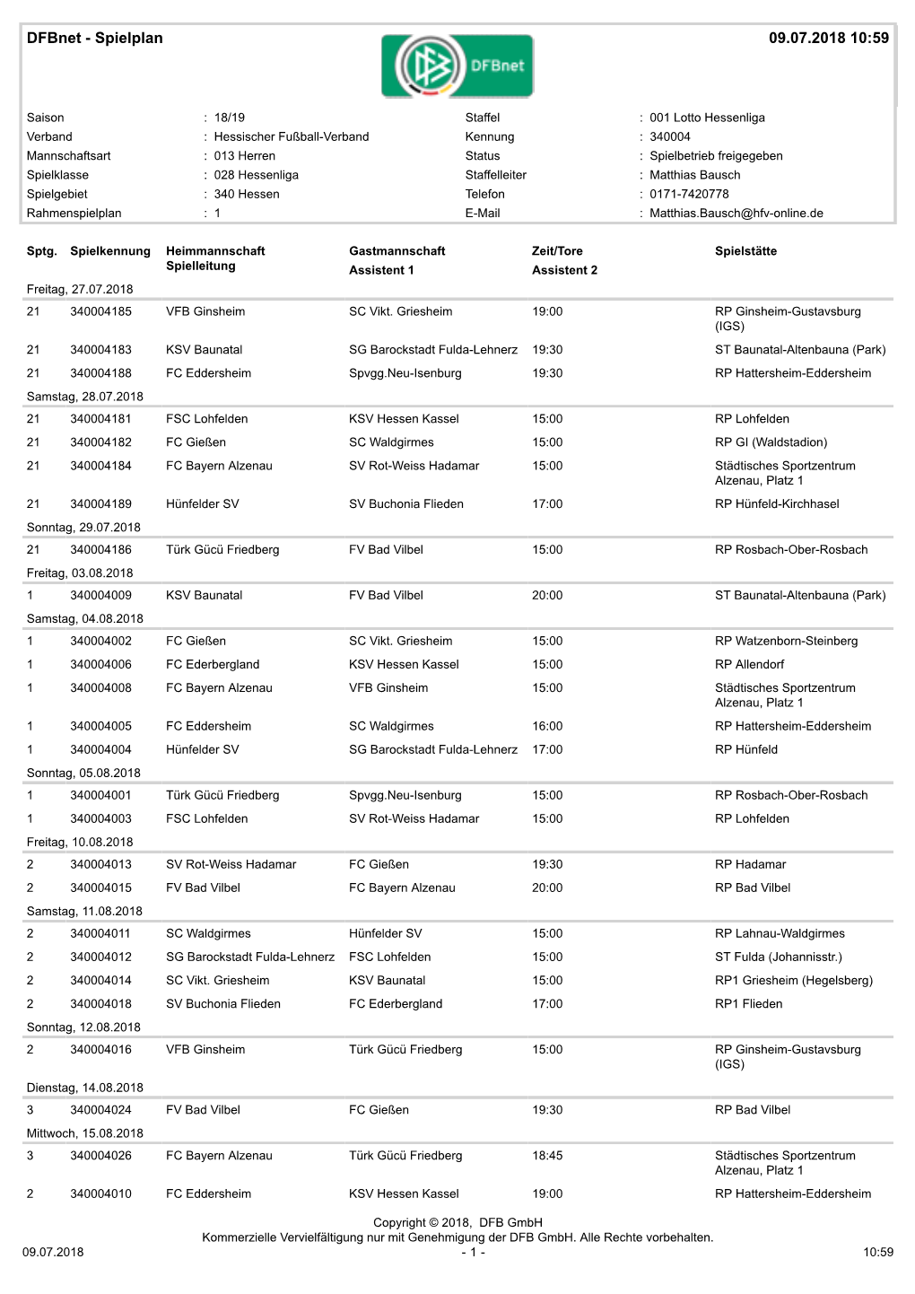 Spielplan 09.07.2018 10:59