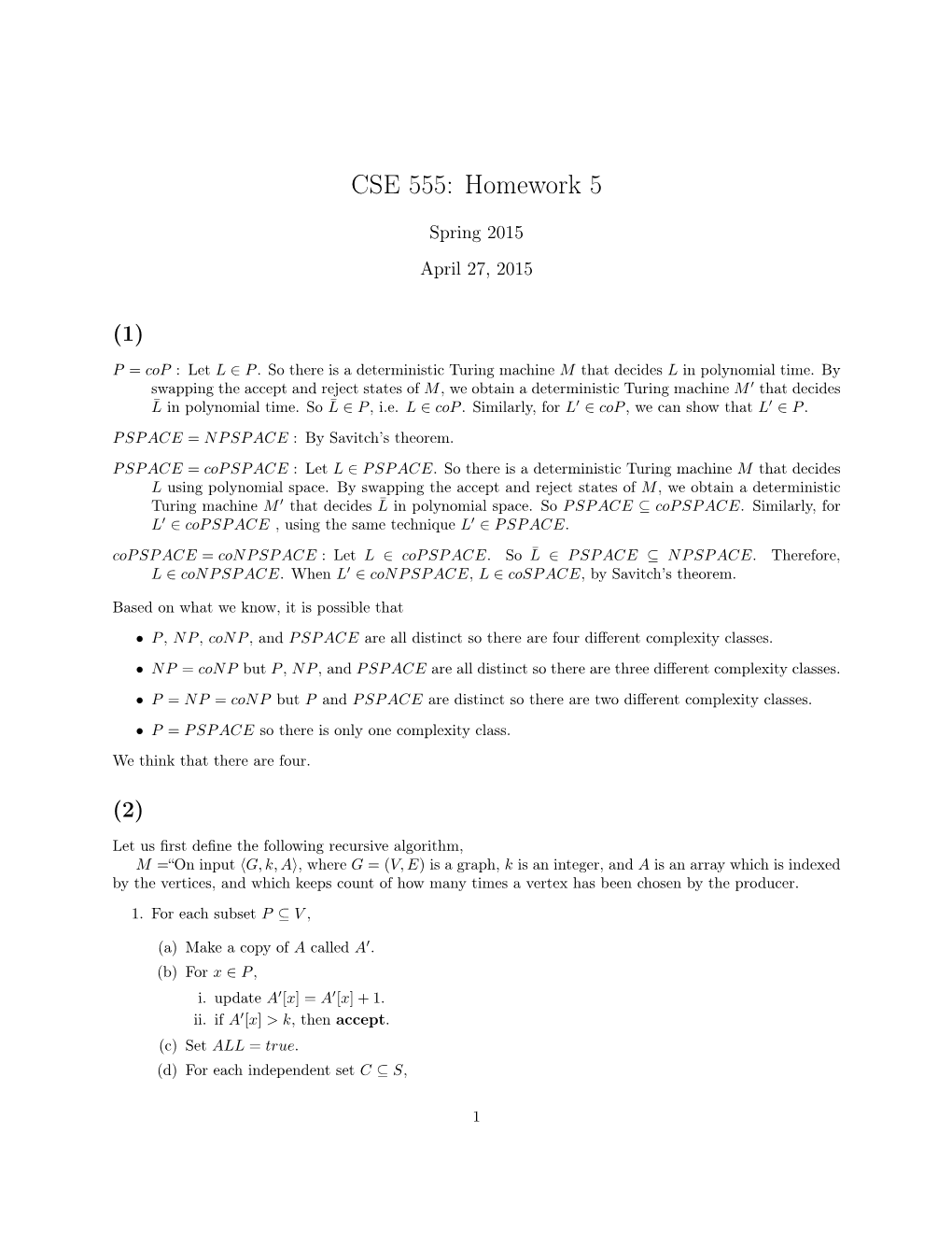 CSE 555: Homework 5