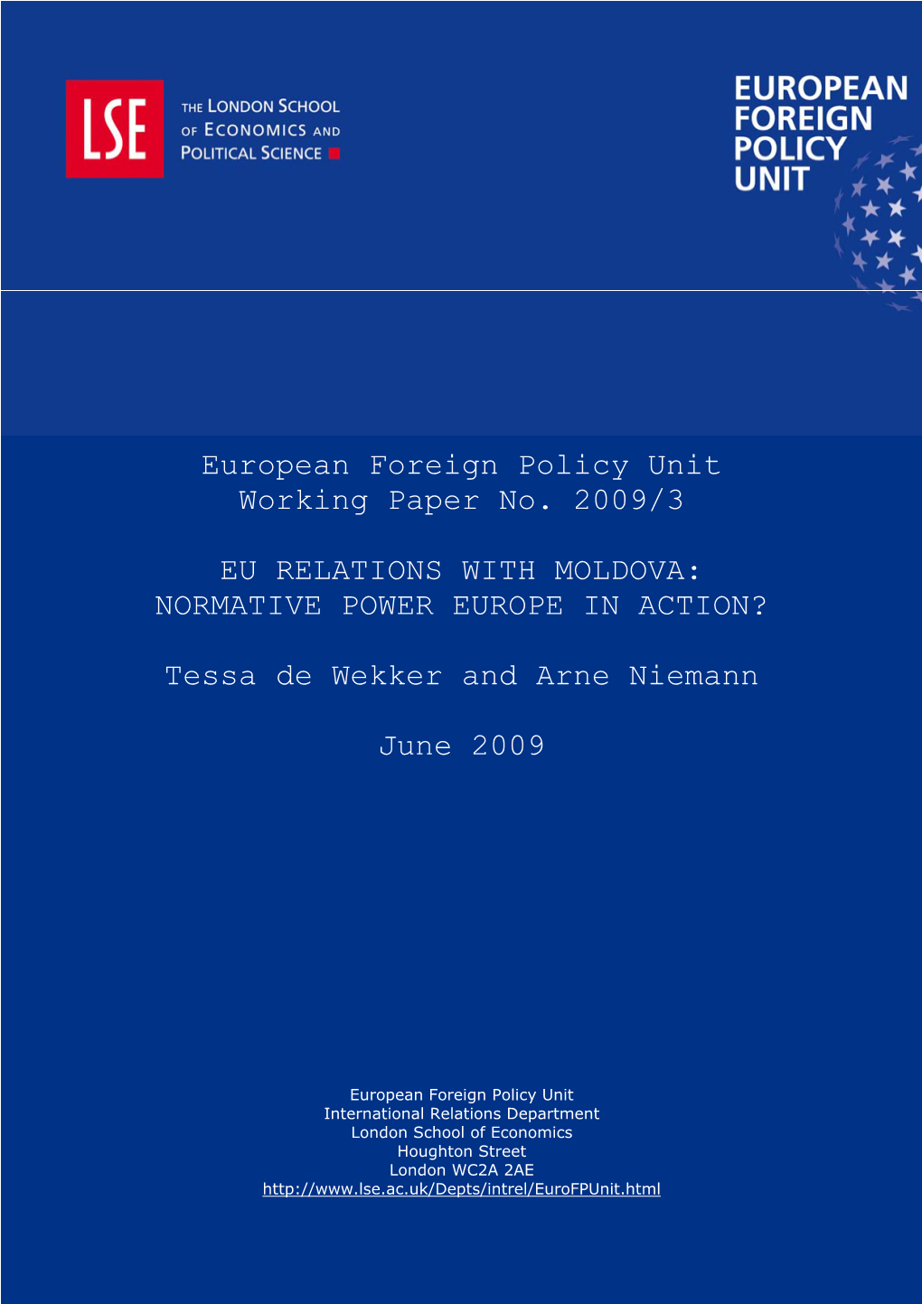 EFPU Working Paper 2009-3 [PDF]