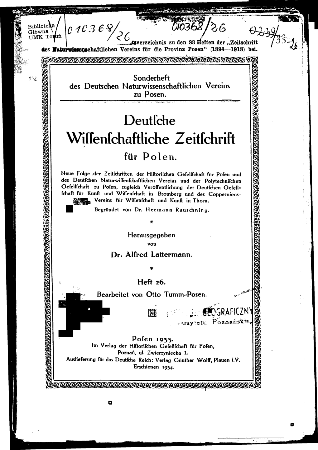 Deutfche Wilfenfchaftliche Zeitfchrift Für Polen