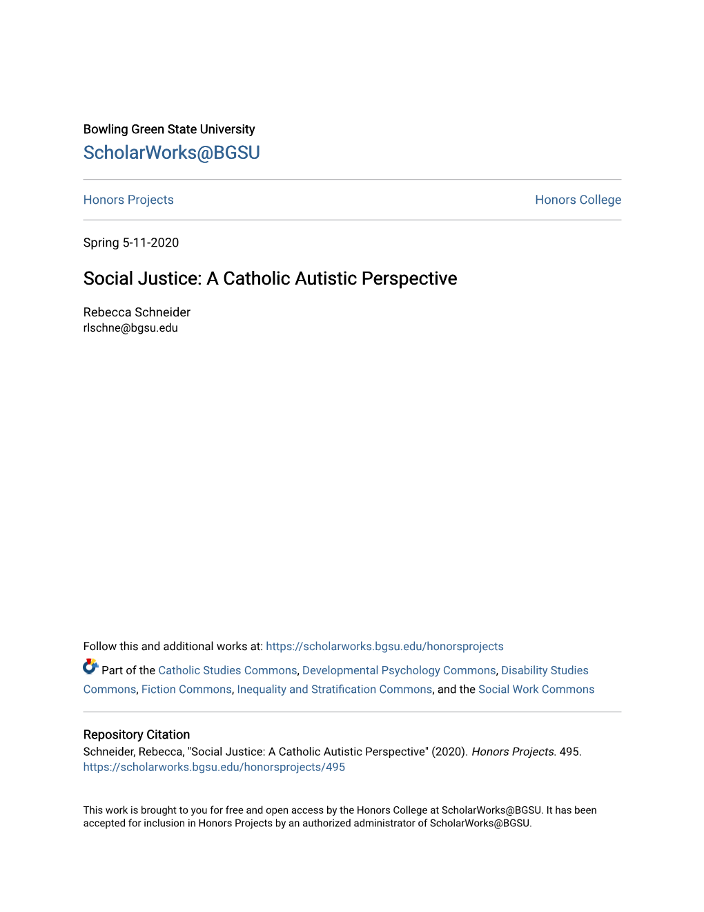 Social Justice: a Catholic Autistic Perspective