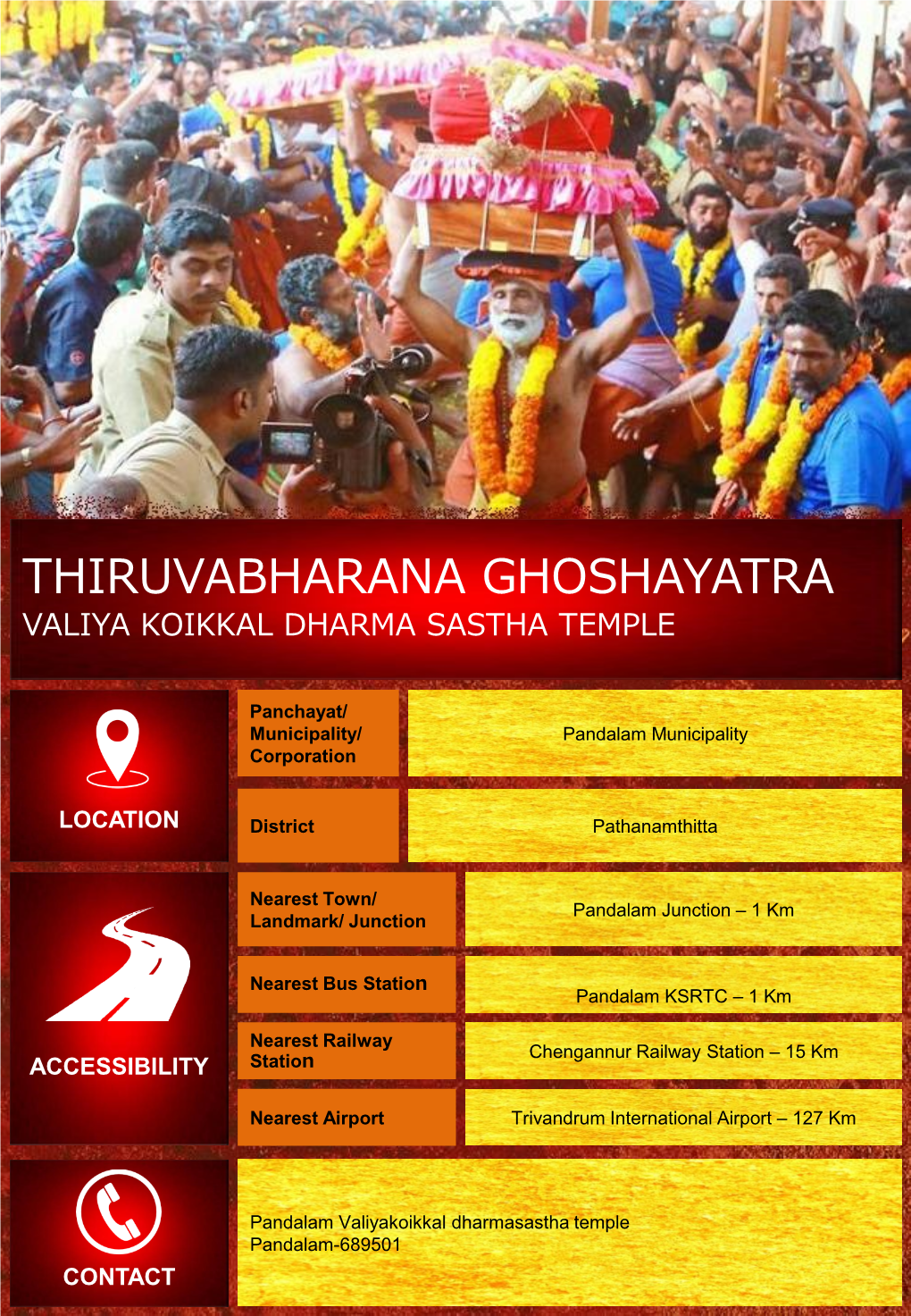 Thiruvabharana Ghoshayatra Valiya Koikkal Dharma Sastha Temple