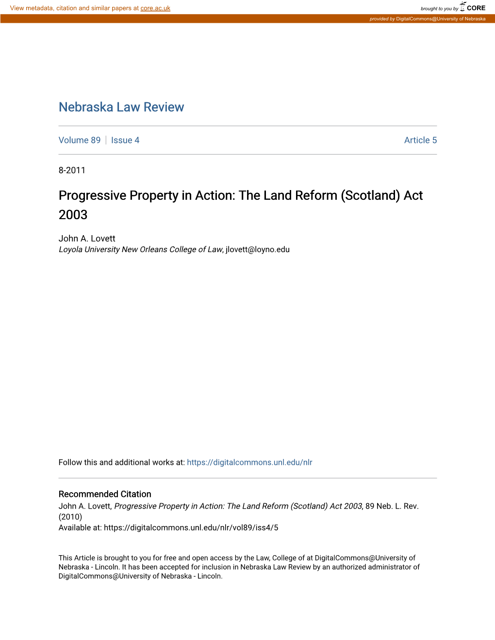 The Land Reform (Scotland) Act 2003