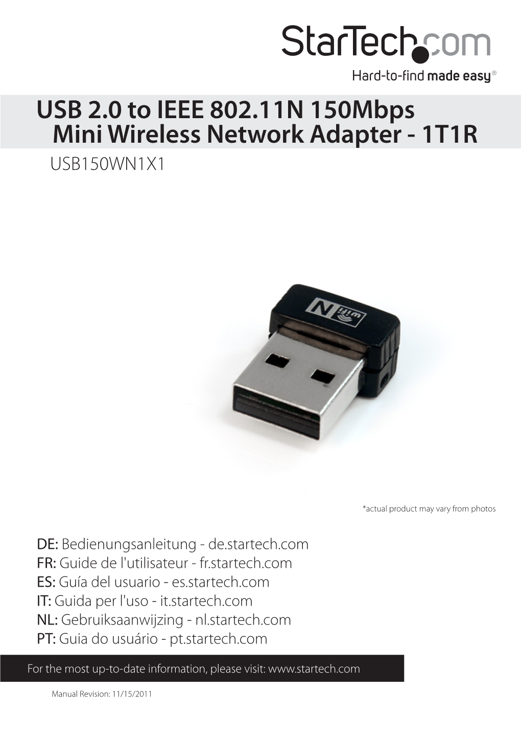 USB 2.0 to IEEE 802.11 N 150Mbps Mini Wireless Network