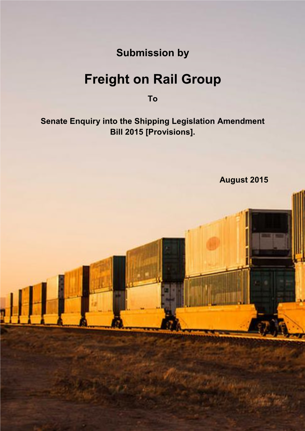 Senate Enquiry Into the Shipping Legislation Amendment Bill 2015 [Provisions]